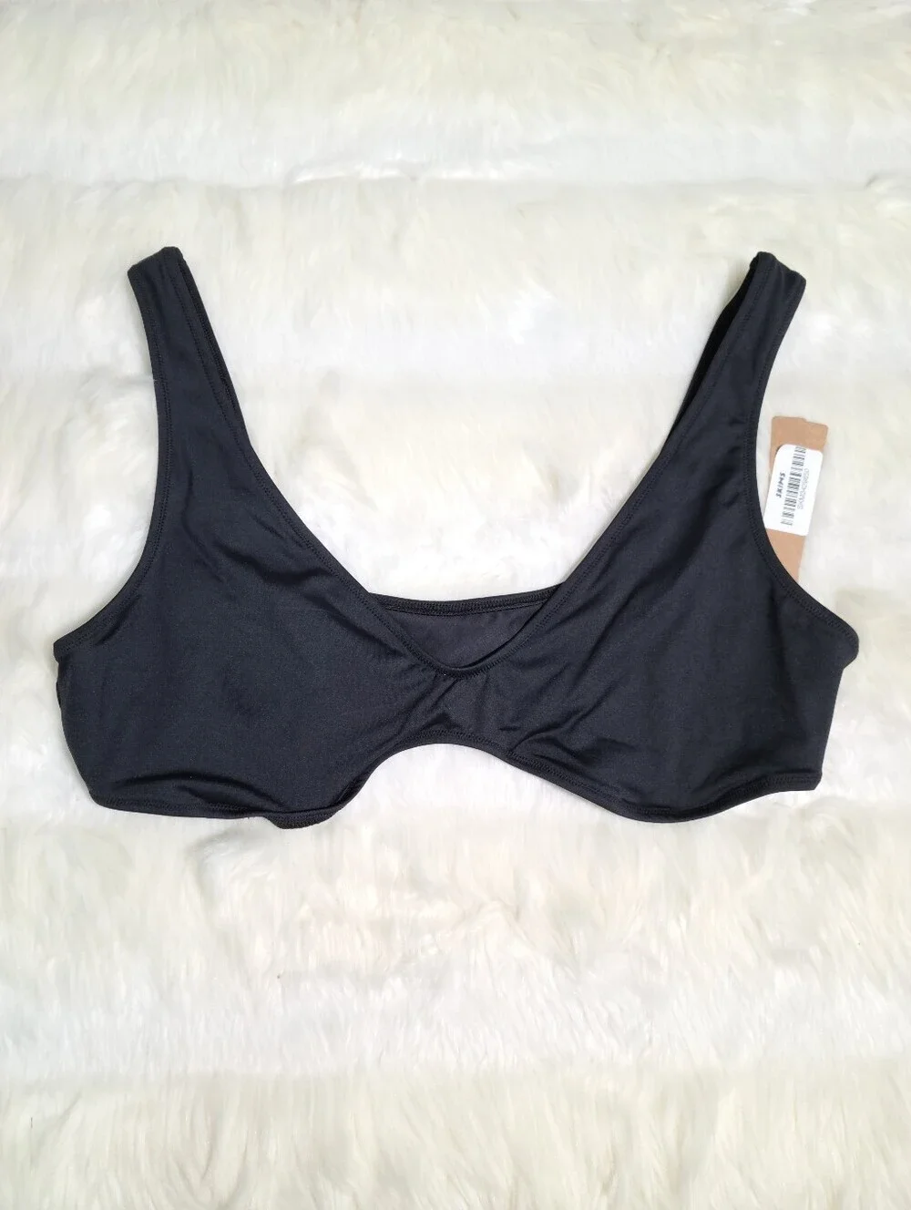 SKIMS Signature Swim Plunge Trangle Top Black Onyx Women 2X NEW